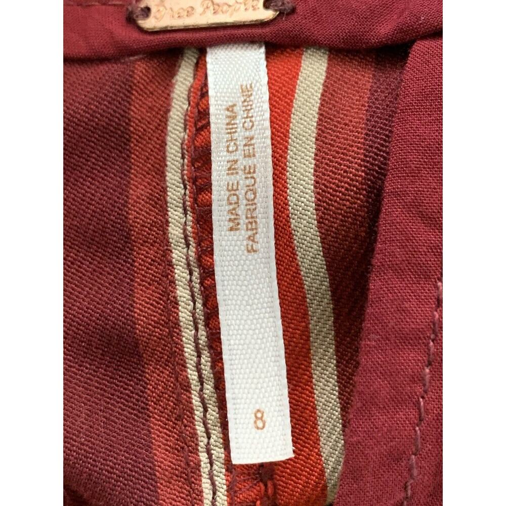 Free People Women’s Striped Pleated Wit Pockets Belt Capri Pants Size 8 - Picture 5 of 8
